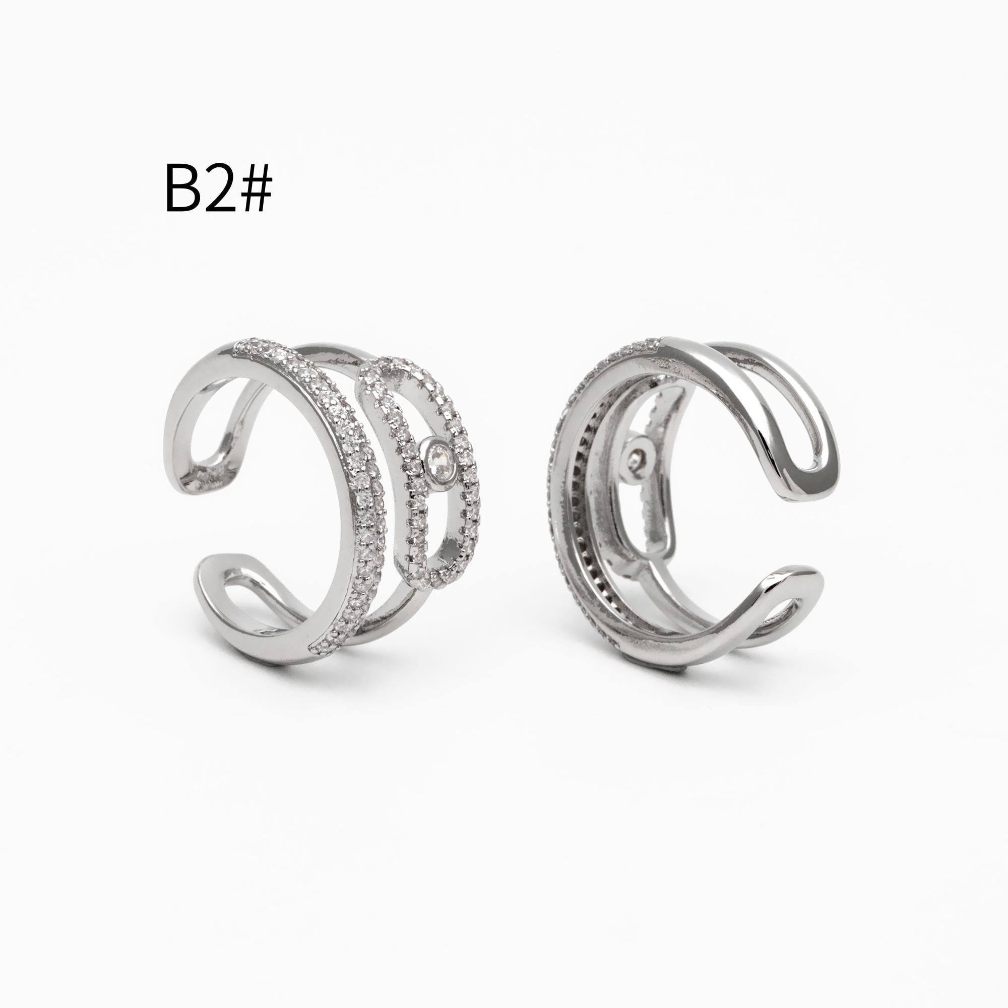 4pcs CZ Pave Gold/ Silver Tone Snake Ring, Evil Eye Ring, Weeding Ring, Fashion Rings, Dainty Rings, Adjustable Ring (#JZ-023)